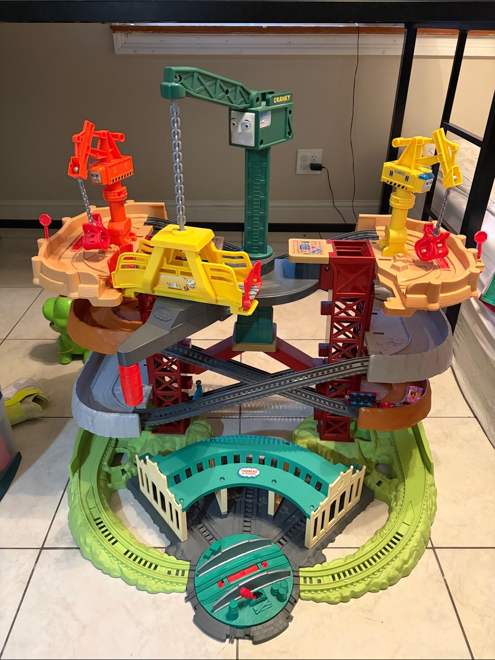 Thomas & Friends Green, Yellow and Orange Multi-Level Crane & Track Playset